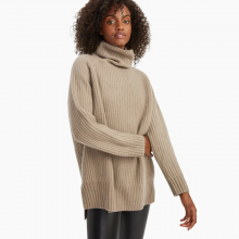 OEM Women's 100%Cashmere Turtleneck Knitted Pullover thumbnail-3