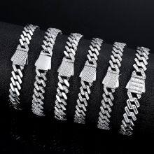 Width Bling CZ Miami Cuban Link Chain Bracelet Hip Hop Micro Pave 5A Clear Cubic Zirconia Cuban Jewelry For Men thumbnail-4