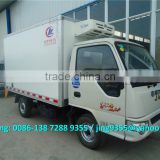 JAC 1-2 TON mini petrol freezer box truck, ice cream transportation freezer truck body for sale