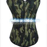 Wholesale Cheap Lady Sexy Burlesque Lace up Army Corset Basque Wholesale Checkout thumbnail-1
