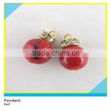 Glass Crystal Pendant Sew on Clear Chaton Mix Green Plastic Bacll Round 14mm Diameter thumbnail-6