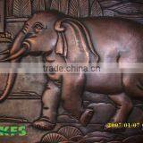 Bronze Elephant Relief Sculpture