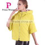 New Product 2016 Factory Price Polyester Cotton Fabric Spring Short Bat Coat Women With Hat thumbnail-5