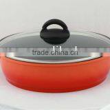 28cm Cast Aluminium Sauteuse Pan With Tempered Glass Lid thumbnail-1