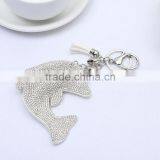 High Quality Metal Crystal Key Chain With Dolphin Pendant Women Bag Accessories Valentine's Day Gift thumbnail-2