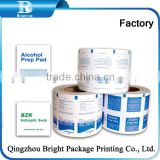 73gsm alcohol prep pad packaging foil,alu/pe/paper, china supplier aluminium foil paper for alcohol prep pad