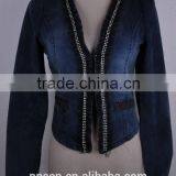 2016 New Arrival Fashion Zipper Decoration Women Jeans Jacket, Denim Jacket Women Cheap