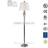 High quality Modern Chrome iron pipe with crystal base floor lamp