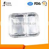 Factory High Reflective Two Compartment Aluminum Foil Container