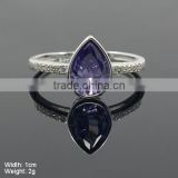 RZA-0944 Drop Shape Main Stone Ring CZ Ring in 925 Sterling Silver Jewelry Wholesale