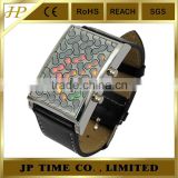 Black 28 LED movt 3 Color Light Digital Lady men led binary watch for gift