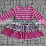 Kids Girls Clothing 2016 Child Fall Outfits Stripe Ruffle Dress Sun Flower Boutique thumbnail-3