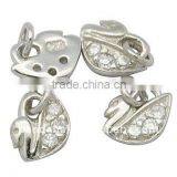 Swan Sterling Silver Pendants With Rhinestones(STER-Q001-1) thumbnail-1