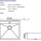2015 Hotsell 30"x18" Zero Radius Handmade Stainless Steel Bathroom Sink thumbnail-2