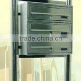 Apartment Stainless Steel Mailbox With Rack For 3 Boxes