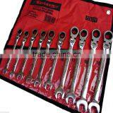 Ratchet Spanner Set 10pc Combi Flexi Metric Flexible 10-19mm Ratchet Wrench thumbnail-1