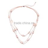 OEM/ODM Manufacture 2016 Fashion Design Three Layer Simple Design Pearl Necklace for Women