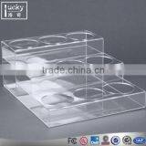 Acrylic 9 Bottle Stand Rack,3 Tier Counter Top Wine Bottle Display thumbnail-1