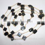 Black Onyx Bezel Setting Chains