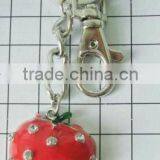Our New Design Strawberry Shape Metal Keychain