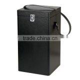 Factory Wholesale Custom Four Bottles of Wine Box, High-grade Leather Black Gift Box