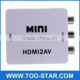 Portable White HDMI to AV Converter