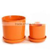 Factory Price New Design Ceramic Products, Orange Decrative Ceramic Plant Pot/flower Pots thumbnail-2