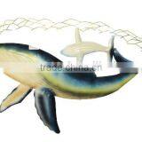 Decorative Metal Wall Decor Blue Whale Fish Large thumbnail-1