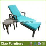 HIGH END OUTDOOR CHAISE LOUNGE WITH SIDE TABLE thumbnail-1