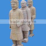 Large Hand Carved Antique Stone Terracotta Warriors Statue thumbnail-1