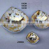 White and Gold Enamel Bowl Made in Aluminium Available in Three Sizes