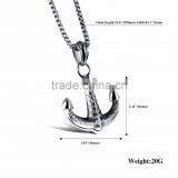 2017 Fashion Jewelry Mens Gold Anchor Necklace Men Stainless Steel Hook Pendant thumbnail-5