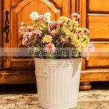 Galvanized Iron Compost Bin Trash Bin Laundry Bin Flower Planter With Handle and Lid thumbnail-6