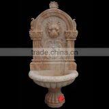 Light Yellow Stone Lion Head Wall Fountain thumbnail-1