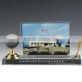 JINGYAGE K9 Custom Office Table Set Crystal Pen Card Holder Set With Globe thumbnail-1