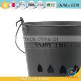 Ash Bucket With Lid Metal Wooden Ash Bucket With Handle thumbnail-4
