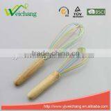 WCW006 New Design Egg Whisk Silicone Wire Whisk, Egg Frother, Milk & Egg Beater Blender Wood Handle thumbnail-1