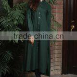 Latest Front Open Shirt Kurta Designs With Long Sleeves Fashion Back Embroidery HSD7685 thumbnail-2