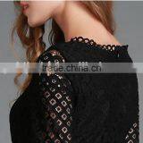 2016 Spring Women Lace Hollow Out Long Dresses Bohemian Femme Sexy Slim Party Dress Vestido thumbnail-5