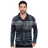 High Quality Men Jean Jacket Wholesale Slim for Sale Custom Your Own Design thumbnail-1