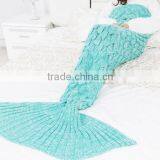 2017 Blanket Factory China Wholesale Knitted Fish Scale Mermaid Blankets thumbnail-4