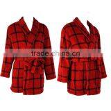 New Design 100% Polyester Ladies Winter Nightwear Merino Wool Bathrobe Woolen thumbnail-3