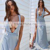 Latest Fashion Fancy Prom Dress Designs Women's Sexy Satin Maxi Dresses thumbnail-2