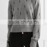 2017 Fashion Ladies Wholesale Custom Knit Shrug Cashmere Cardigan Sweater Woman Crew Neck thumbnail-2