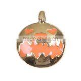Zinc Based Alloy Halloween Charms Pumpkin Gold Plated Orange Enamel thumbnail-3