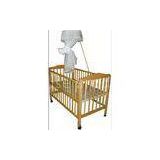 Safety standard Wooden Sleigh Baby Cot Crib Bed with Mosquito Net