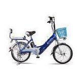 24'' Aluminum Rims Lithium Single Speed City Bike Blue Pedal Assist Electric Bike thumbnail-1