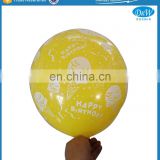 Yellow Color Happy Birthday Party Printed Latex Balloons for Party Decorations