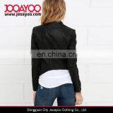 Latest Women Winter Coat Design Chic Black Vegan Leather Jacket thumbnail-2