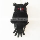 Halloween Black Owl W/LED Light for Halloween Decorations